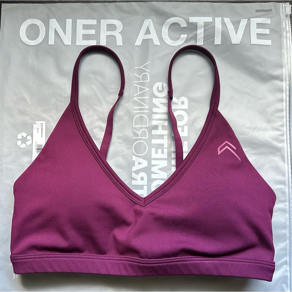 Oner Active TIMELESS STRAPPY BRALETTE size Small Color Ripe Fig, like new.